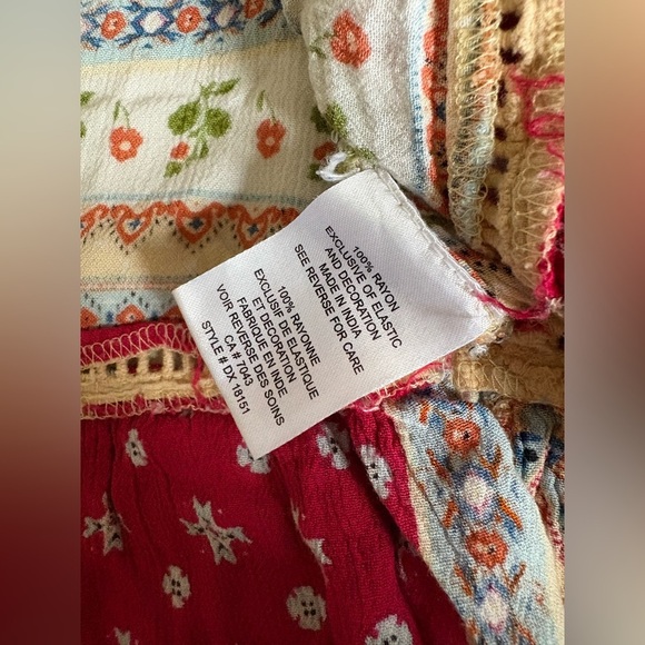 Patrons of Peace boho floral paisley peplum tank size medium - Picture 7 of 8